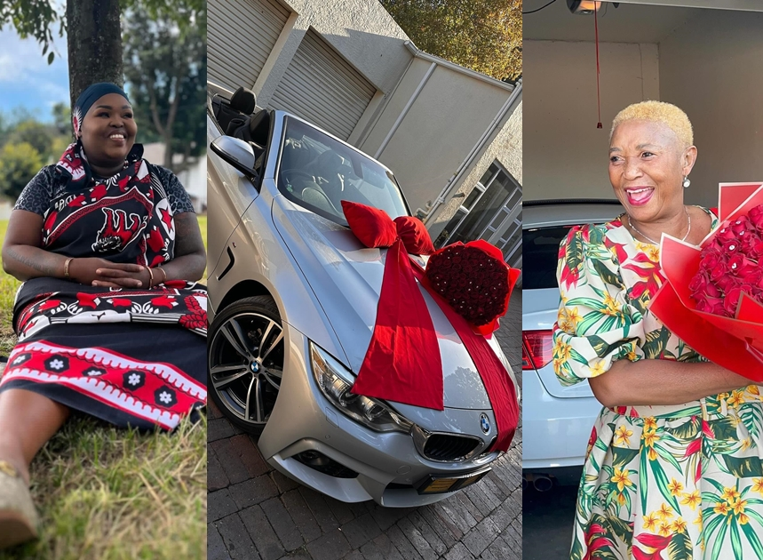 Watch: Gogo Maweni gifts her mother a new BMW on Mother’s Day